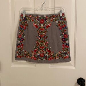 Altar’d State Boho Embroidered Folk Art Mexican Mini Skirt